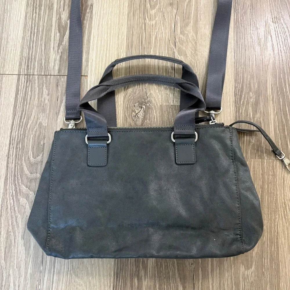 Kipling Charcoal Gray Crossbody Satchel‎ Bag Coated Nylon Monkey Travel 11x8x4
